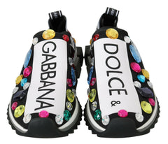 Dolce & Gabbana Black Multicolor Crystal Sneakers Shoes -   -  Dolce & Gabbana.