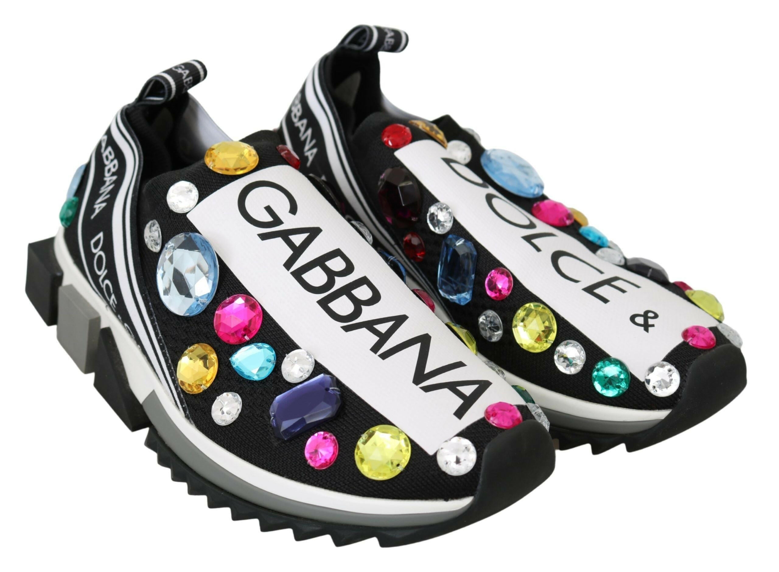 Dolce & Gabbana Black Multicolor Crystal Sneakers Shoes -   -  Dolce & Gabbana. Dolce & Gabbana Black Multicolor Crystal Sneakers Shoes -   -  Dolce & Gabbana.