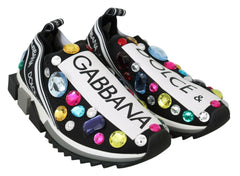 Dolce & Gabbana Black Multicolor Crystal Sneakers Shoes -   -  Dolce & Gabbana.