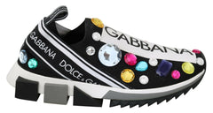 Dolce & Gabbana Black Multicolor Crystal Sneakers Shoes -   -  Dolce & Gabbana.