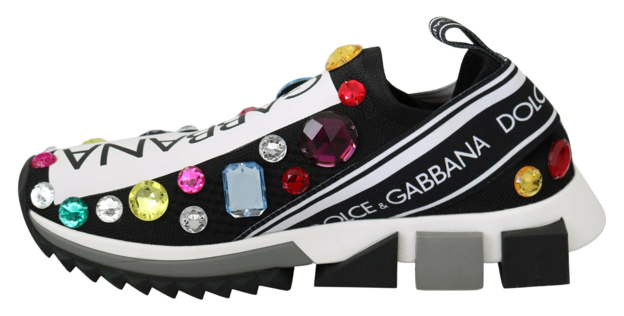 Dolce & Gabbana Black Multicolor Crystal Sneakers Shoes -   -  Dolce & Gabbana. Dolce & Gabbana Black Multicolor Crystal Sneakers Shoes -   -  Dolce & Gabbana.