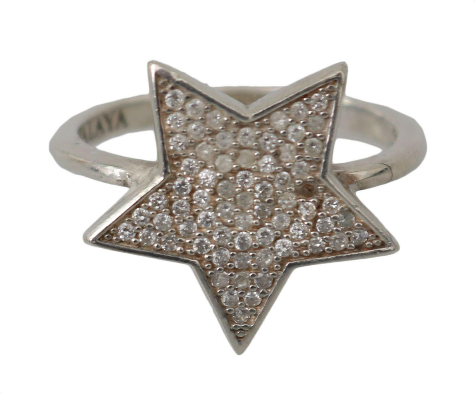 Nialaya Silver Womens Clear CZ Star 925 Ring -   -  Nialaya.