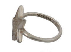 Nialaya Silver Womens Clear CZ Star 925 Ring -   -  Nialaya.