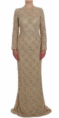 Dolce & Gabbana Beige Floral Lace Sheath Maxi Dress -   -  Dolce & Gabbana.