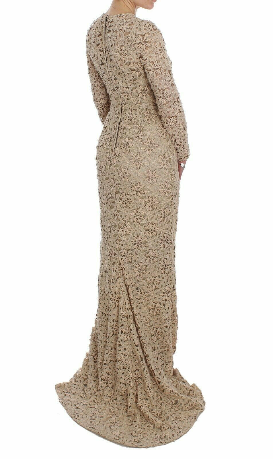 Dolce & Gabbana Beige Floral Lace Sheath Maxi Dress -   -  Dolce & Gabbana. Dolce & Gabbana Beige Floral Lace Sheath Maxi Dress -   -  Dolce & Gabbana.