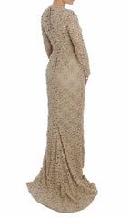 Dolce & Gabbana Beige Floral Lace Sheath Maxi Dress -   -  Dolce & Gabbana.
