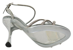 Dolce & Gabbana Silver Crystal Ankle Strap Sandals Shoes -   -  Dolce & Gabbana.