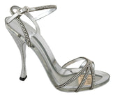 Dolce & Gabbana Silver Crystal Ankle Strap Sandals Shoes -   -  Dolce & Gabbana.