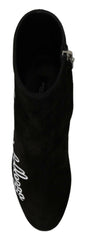 Dolce & Gabbana Black Suede L'Amore E'Bellezza Boots Shoes -   -  Dolce & Gabbana.
