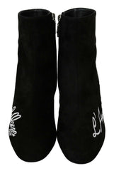Dolce & Gabbana Black Suede L'Amore E'Bellezza Boots Shoes -   -  Dolce & Gabbana.
