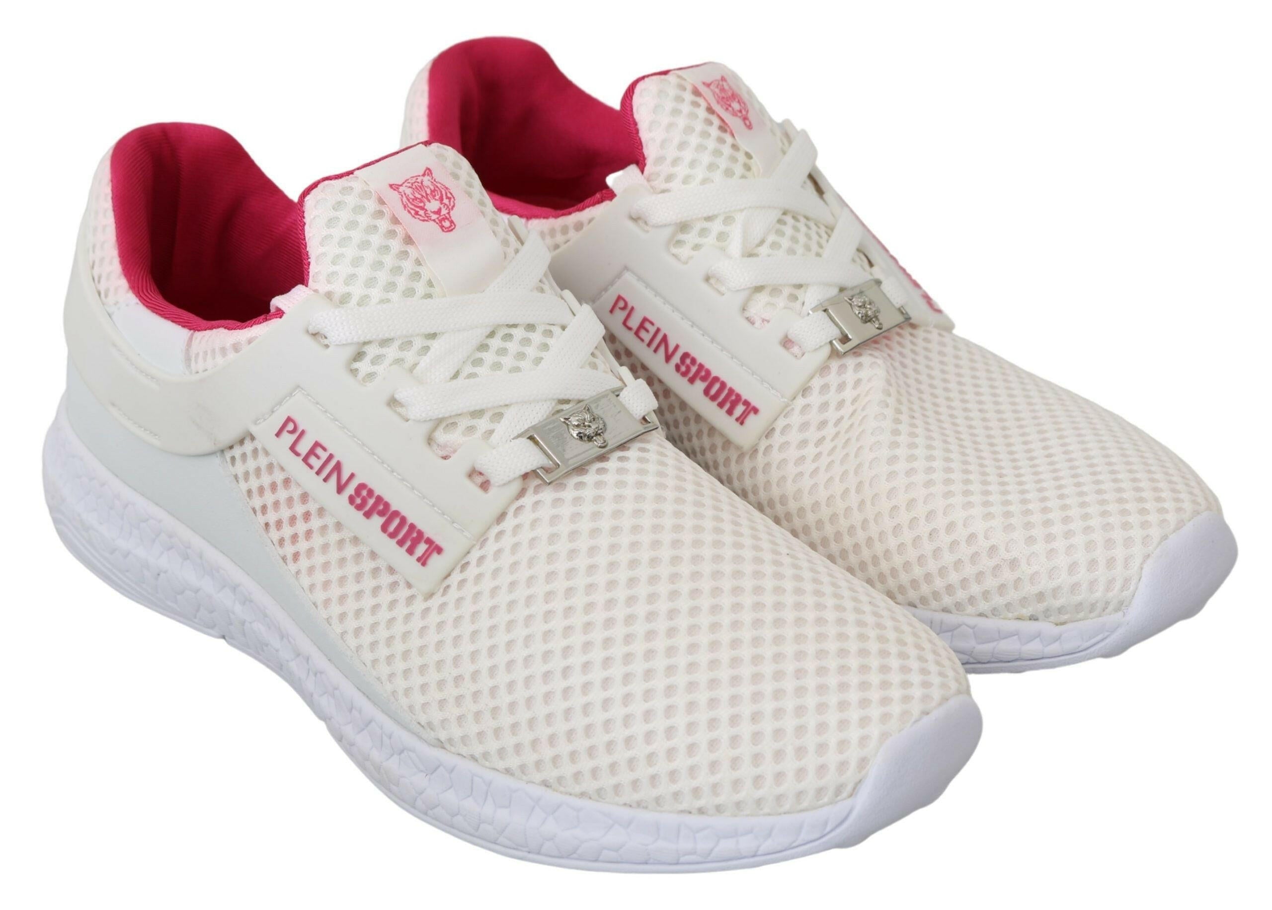 Philipp Plein White Pink Polyester Becky Sneakers Shoes -   -  Philipp Plein. Philipp Plein White Pink Polyester Becky Sneakers Shoes -   -  Philipp Plein.