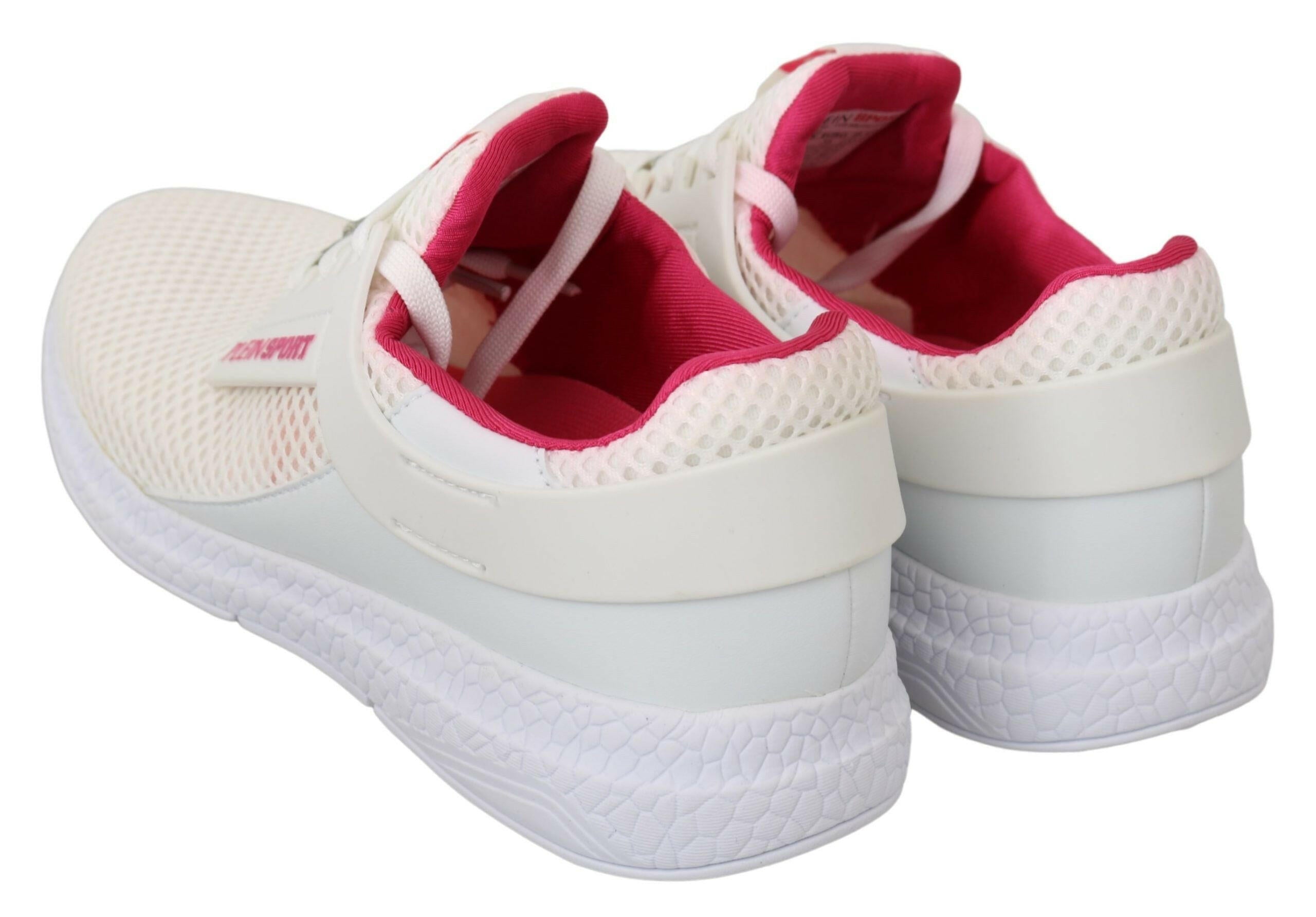 Philipp Plein White Pink Polyester Becky Sneakers Shoes -   -  Philipp Plein. Philipp Plein White Pink Polyester Becky Sneakers Shoes -   -  Philipp Plein.