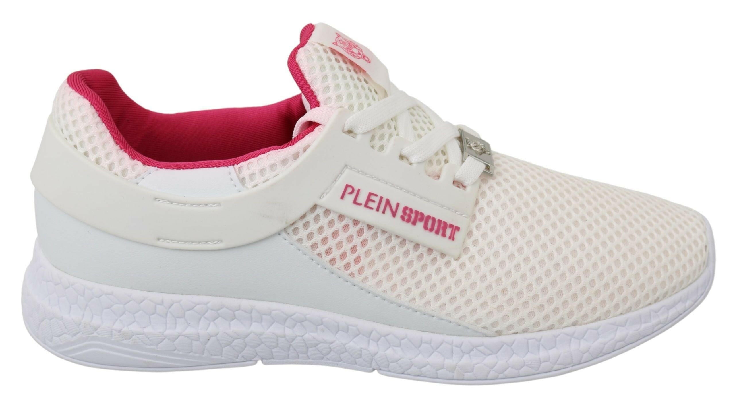 Philipp Plein White Pink Polyester Becky Sneakers Shoes -   -  Philipp Plein.