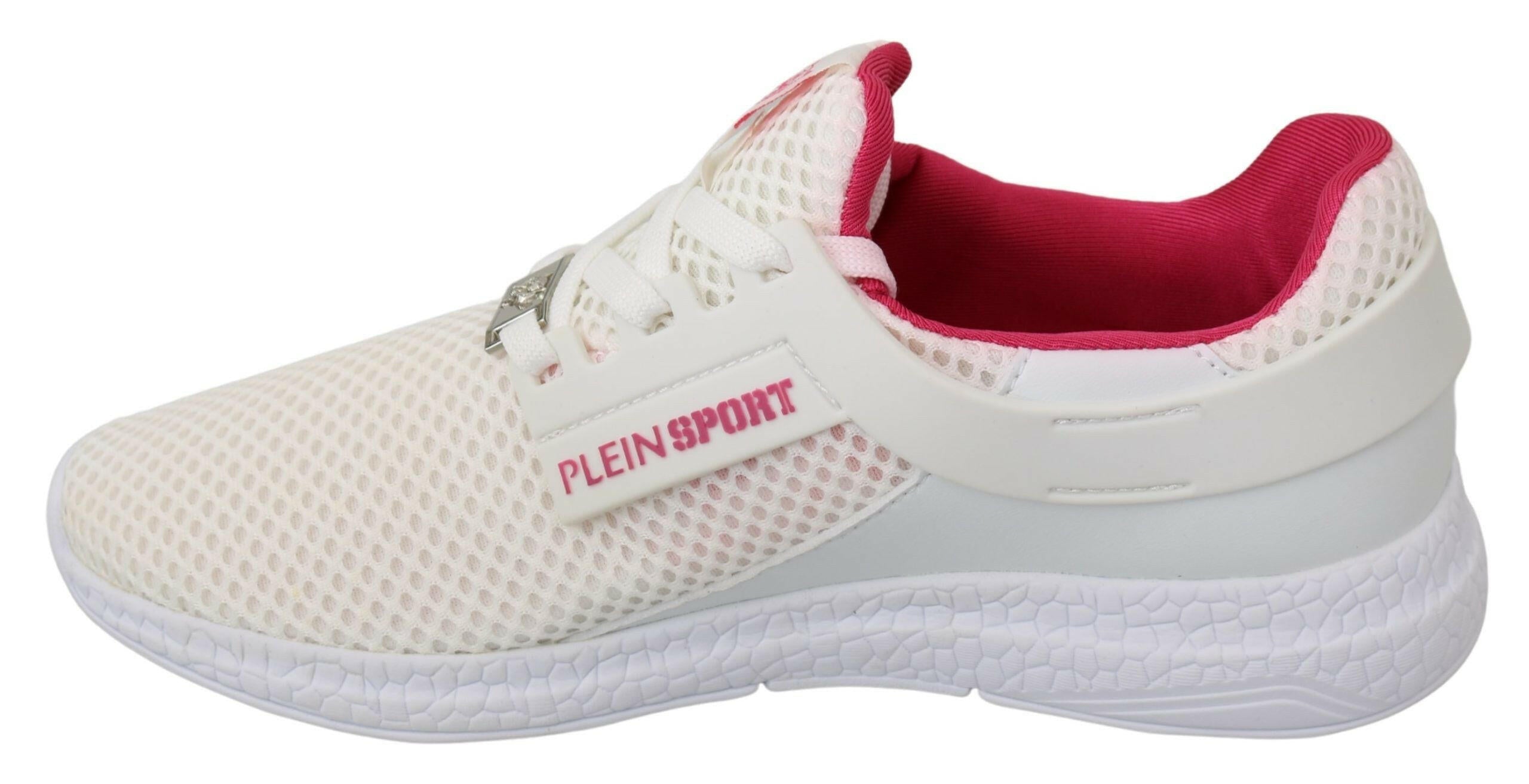 Philipp Plein White Pink Polyester Becky Sneakers Shoes -   -  Philipp Plein. Philipp Plein White Pink Polyester Becky Sneakers Shoes -   -  Philipp Plein.