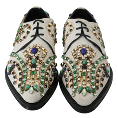 Dolce & Gabbana White Suede Crystal Dress Broque Shoes -   -  Dolce & Gabbana.
