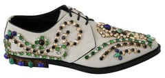 Dolce & Gabbana White Suede Crystal Dress Broque Shoes -   -  Dolce & Gabbana.