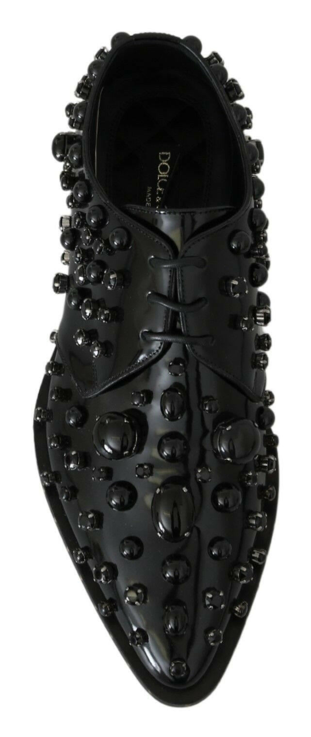 Dolce & Gabbana Black Leather Crystals Dress Broque Shoes -   -  Dolce & Gabbana. Dolce & Gabbana Black Leather Crystals Dress Broque Shoes -   -  Dolce & Gabbana.