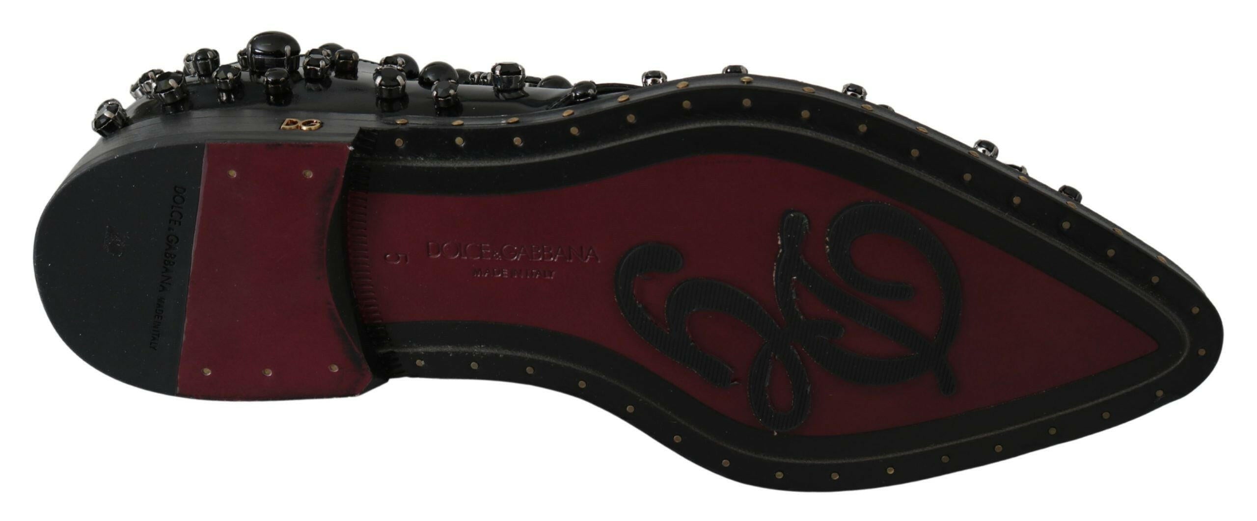 Dolce & Gabbana Black Leather Crystals Dress Broque Shoes -   -  Dolce & Gabbana. Dolce & Gabbana Black Leather Crystals Dress Broque Shoes -   -  Dolce & Gabbana.