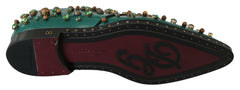 Dolce & Gabbana Green Leather Crystal Dress Broque Shoes -   -  Dolce & Gabbana.