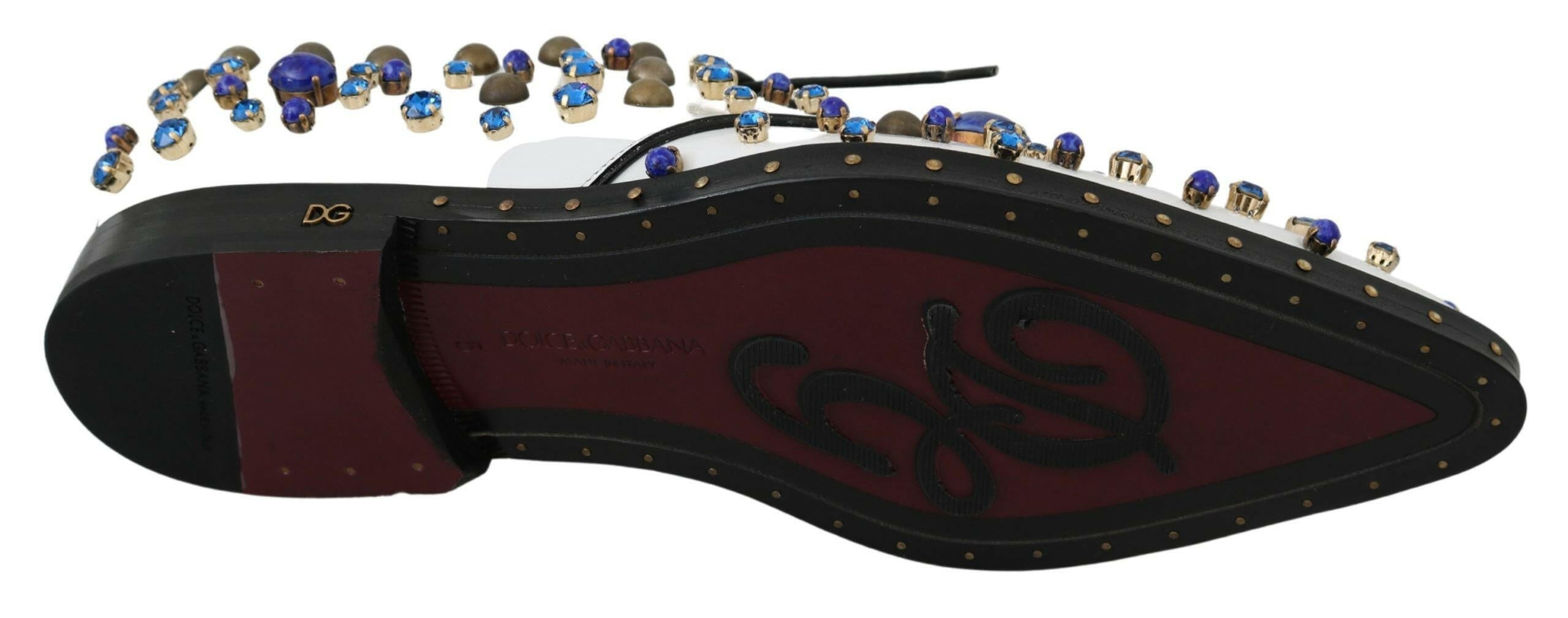 Dolce & Gabbana White Leather Crystals Dress Broque Shoes -   -  Dolce & Gabbana. Dolce & Gabbana White Leather Crystals Dress Broque Shoes -   -  Dolce & Gabbana.