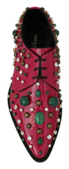 Dolce & Gabbana Pink Leather Crystals Dress Broque Shoes -   -  Dolce & Gabbana.