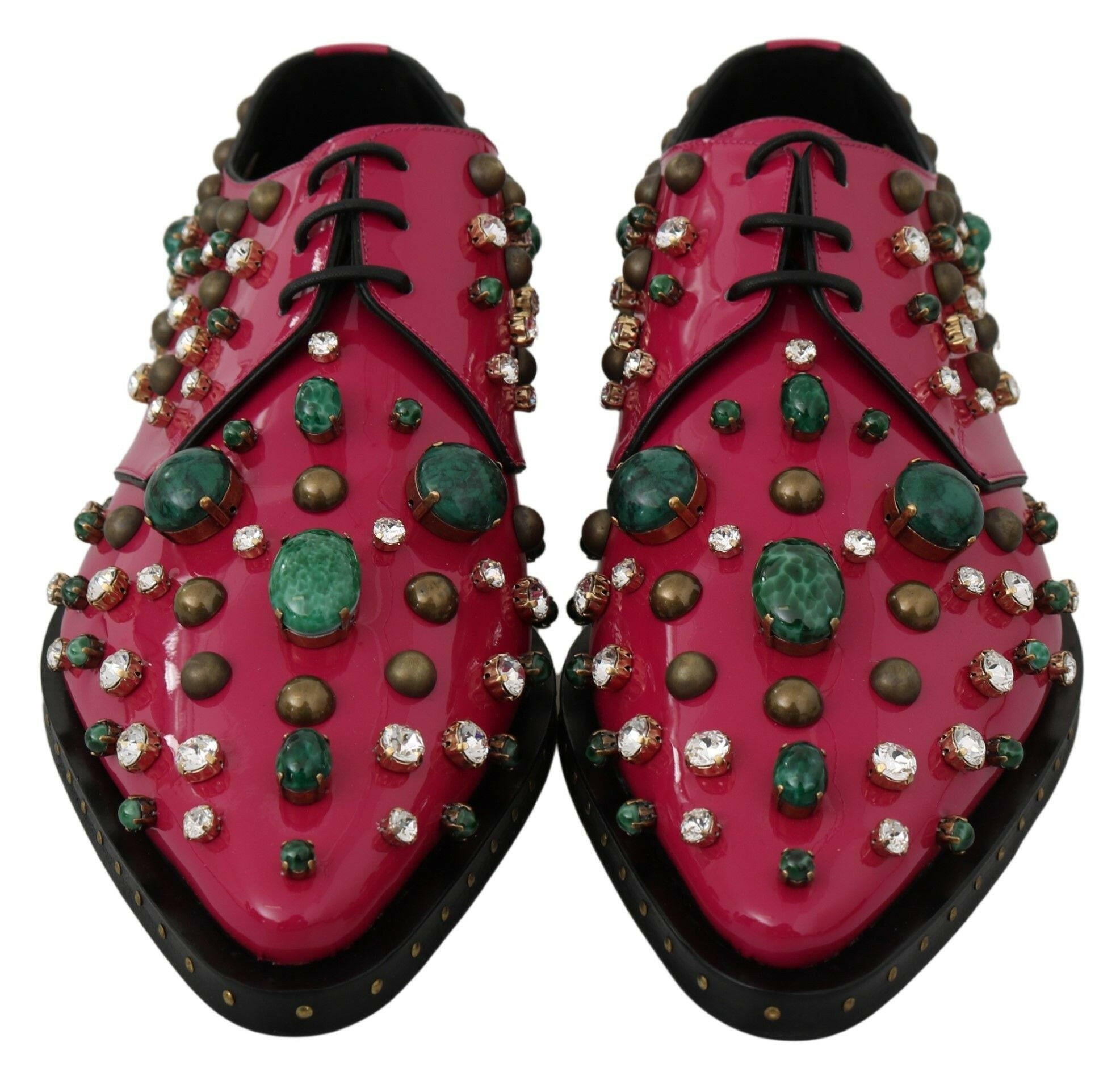 Dolce & Gabbana Pink Leather Crystals Dress Broque Shoes -   -  Dolce & Gabbana. Dolce & Gabbana Pink Leather Crystals Dress Broque Shoes -   -  Dolce & Gabbana.