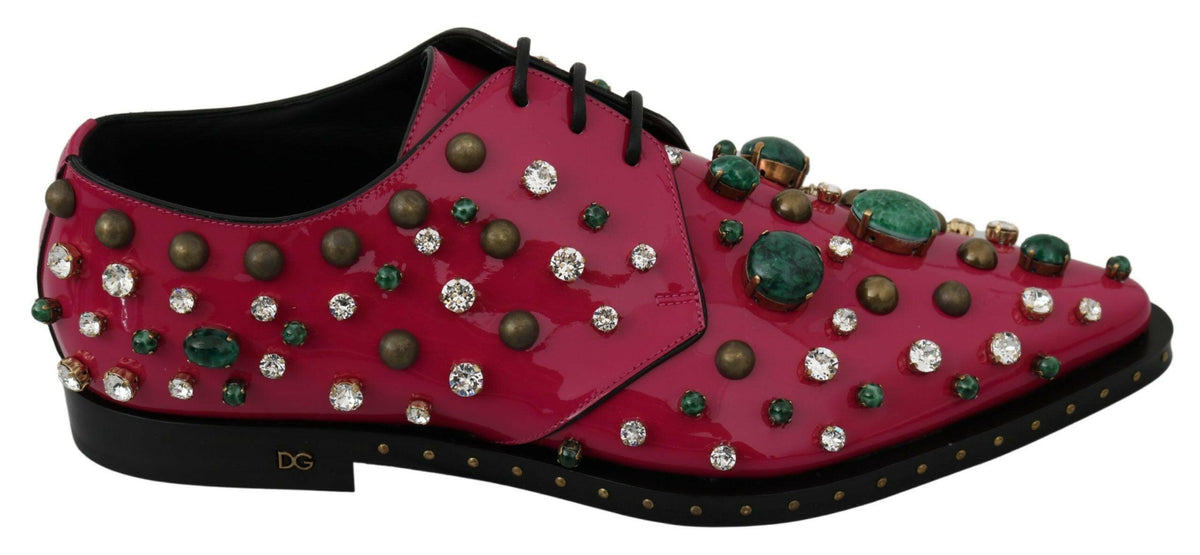 Dolce & Gabbana Pink Leather Crystals Dress Broque Shoes -   -  Dolce & Gabbana.