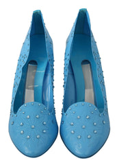 Dolce & Gabbana Blue Crystal Floral CINDERELLA Heels Shoes -   -  Dolce & Gabbana.