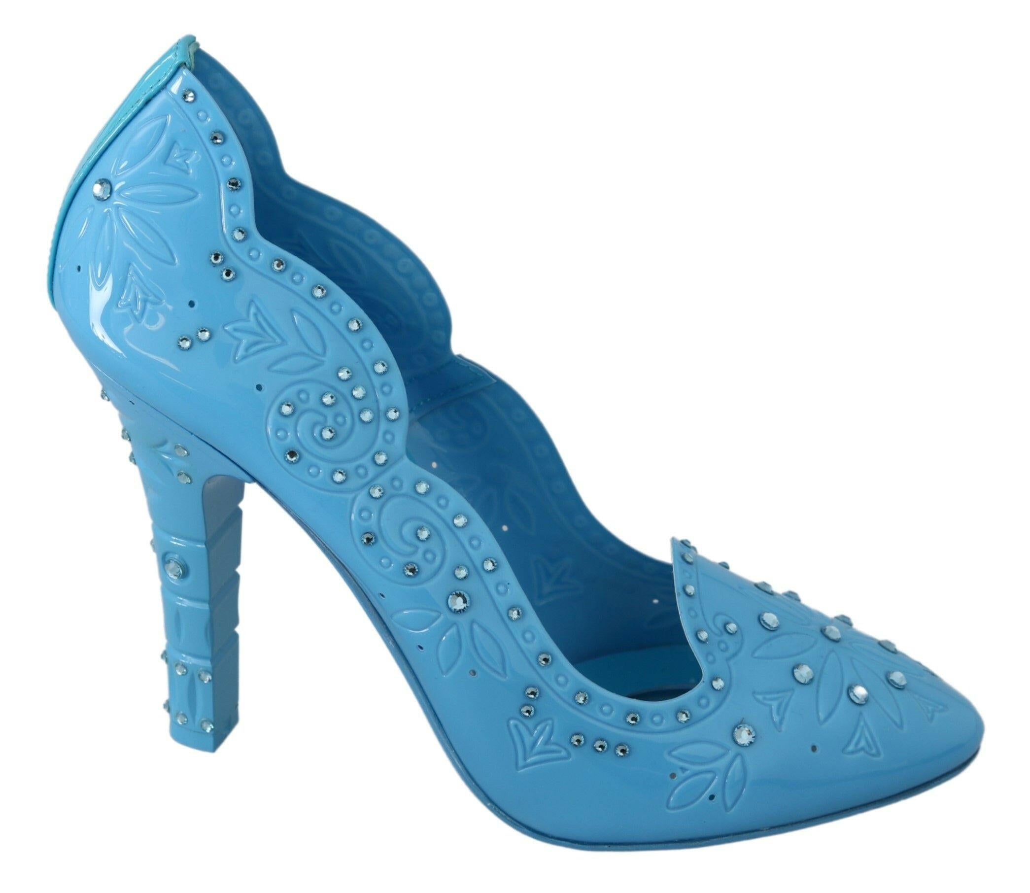 Dolce & Gabbana Blue Crystal Floral CINDERELLA Heels Shoes -   -  Dolce & Gabbana.
