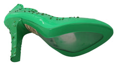 Dolce & Gabbana Green Crystal Floral Heels CINDERELLA Shoes -   -  Dolce & Gabbana.