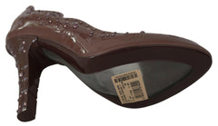 Dolce & Gabbana Brown Floral Crystal Heels CINDERELLA Shoes -   -  Dolce & Gabbana.