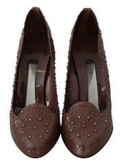 Dolce & Gabbana Brown Floral Crystal Heels CINDERELLA Shoes -   -  Dolce & Gabbana.