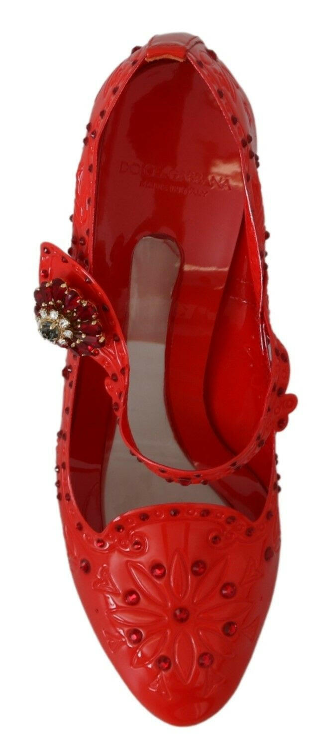Dolce & Gabbana Red Floral Crystal CINDERELLA Heels Shoes -   -  Dolce & Gabbana. Dolce & Gabbana Red Floral Crystal CINDERELLA Heels Shoes -   -  Dolce & Gabbana.