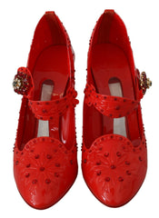 Dolce & Gabbana Red Floral Crystal CINDERELLA Heels Shoes -   -  Dolce & Gabbana.