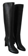 Jimmy Choo Elegant Black Calf Leather Heeled Boots -   -  Jimmy Choo.