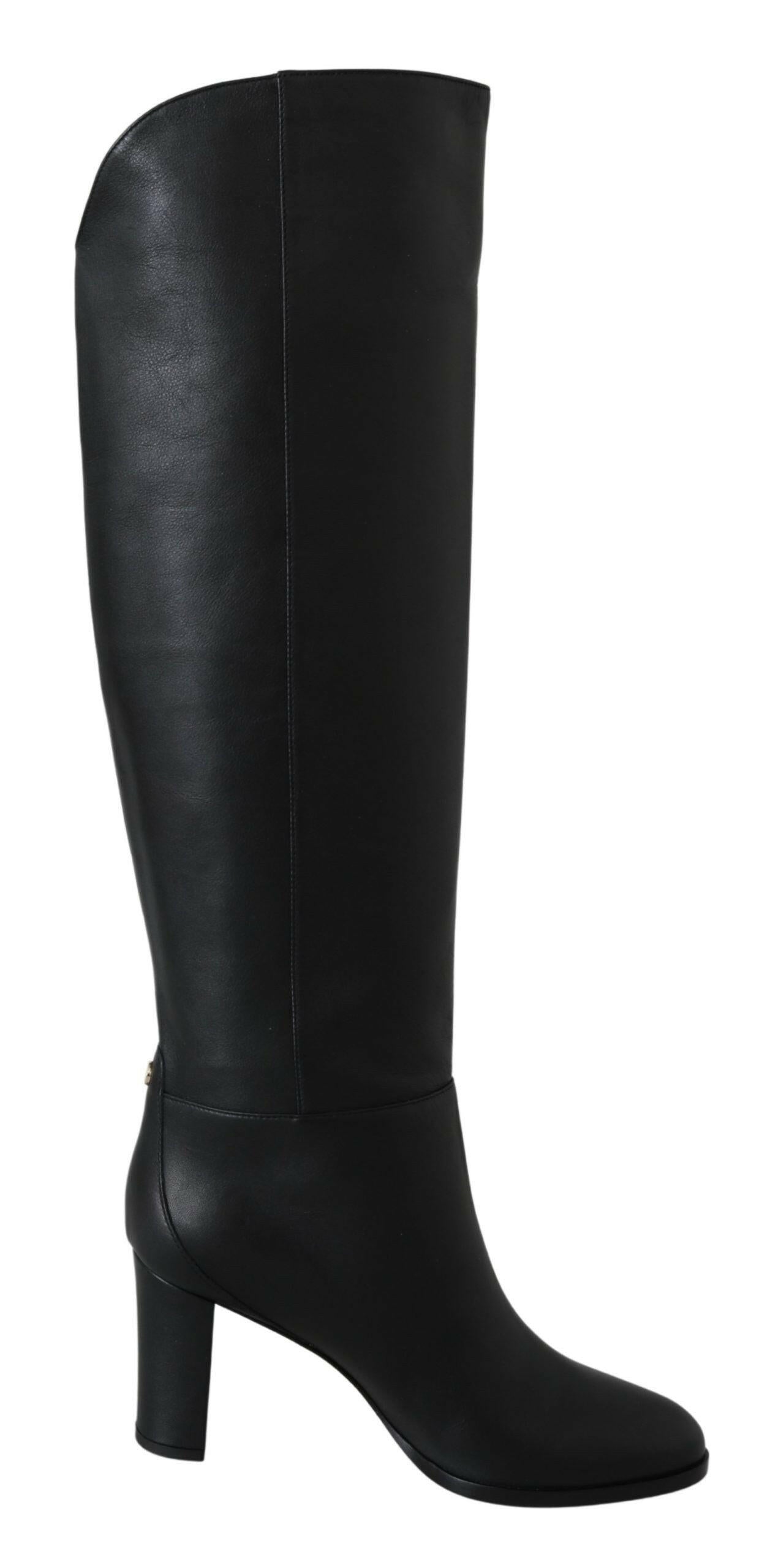 Jimmy Choo Elegant Black Calf Leather Heeled Boots -   -  Jimmy Choo.