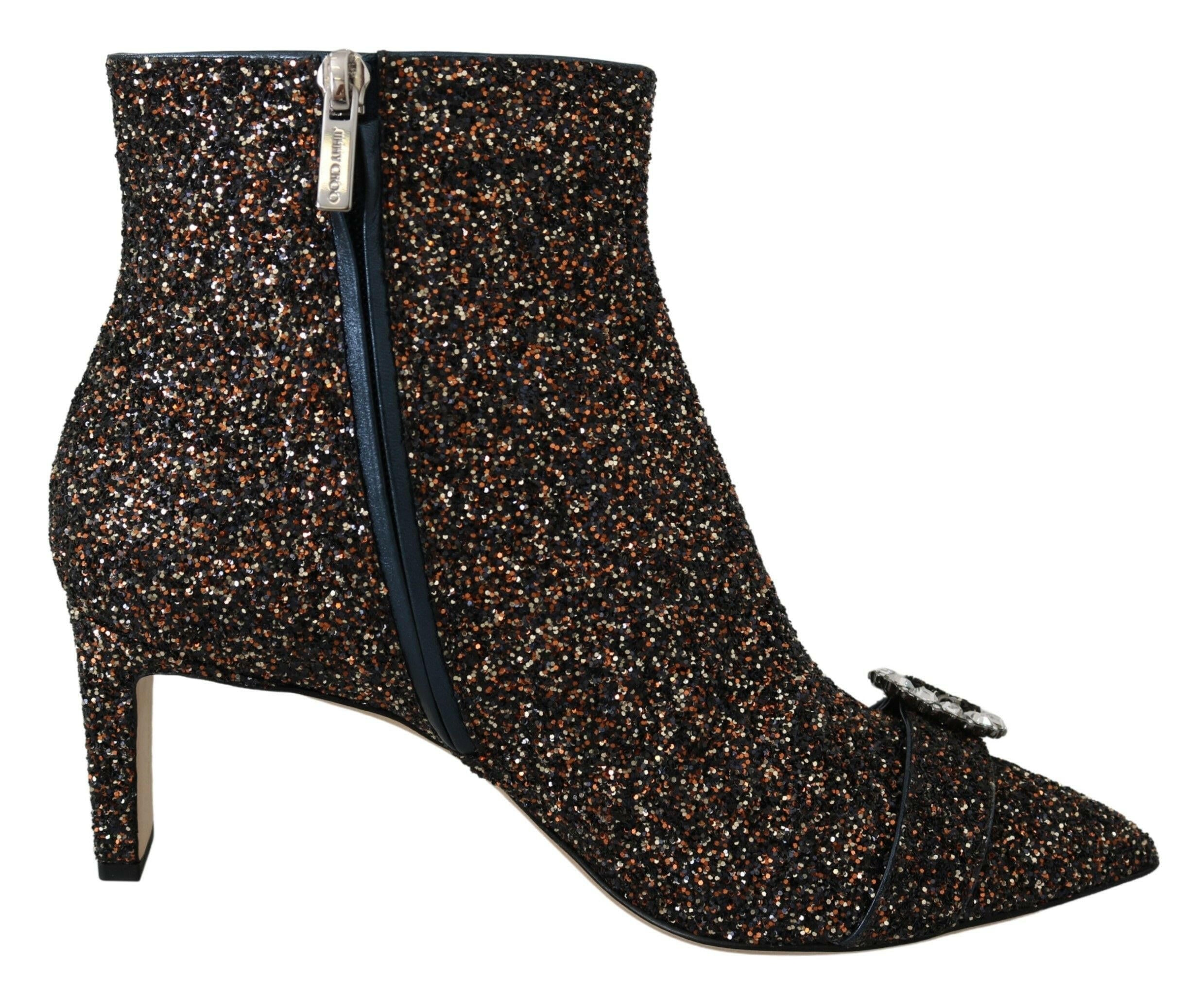 Jimmy Choo Amethyst Mix Hanover Heeled Glitter Boots -   -  Jimmy Choo.