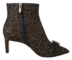 Jimmy Choo Amethyst Mix Hanover Heeled Glitter Boots -   -  Jimmy Choo.