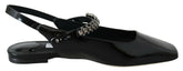 Jimmy Choo Elegant Black Patent Flats with Crystal Accent -   -  Jimmy Choo.