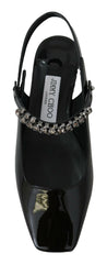 Jimmy Choo Elegant Black Patent Flats with Crystal Accent -   -  Jimmy Choo.