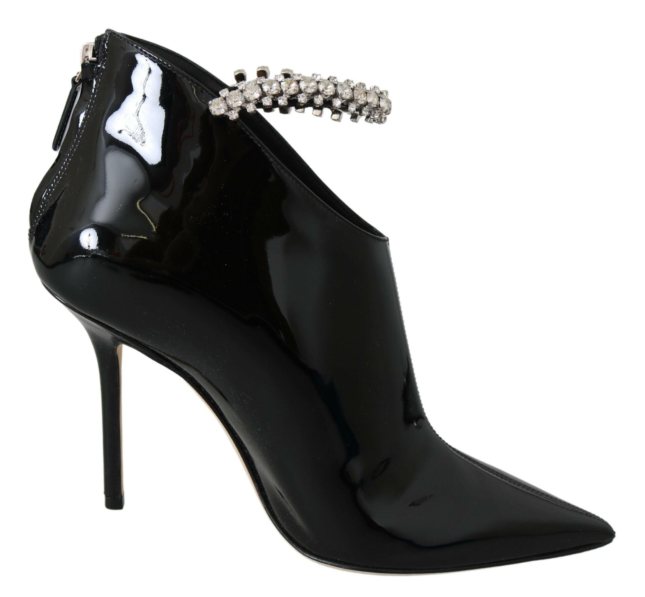 Jimmy Choo Elegant Black Patent Heeled Boots -   -  Jimmy Choo.