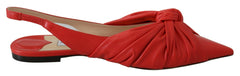 Jimmy Choo Chic Red Pointed Toe Leather Flats -   -  Jimmy Choo.