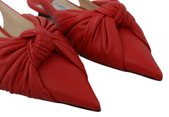 Jimmy Choo Chic Red Pointed Toe Leather Flats -   -  Jimmy Choo.