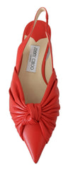 Jimmy Choo Chic Red Pointed Toe Leather Flats -   -  Jimmy Choo.