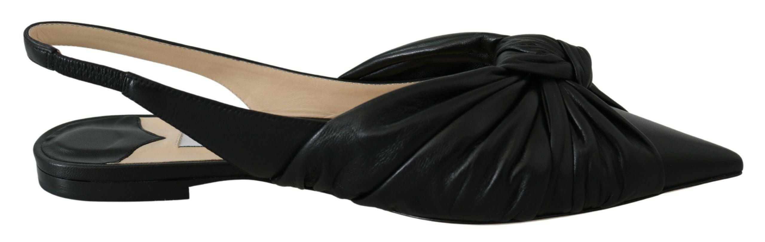 Jimmy Choo Elegant Pointed Toe Leather Flats -   -  Jimmy Choo.