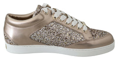 Jimmy Choo Ballet Pink Glitter Leather Sneakers -   -  Jimmy Choo.