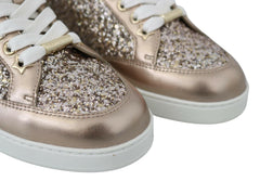 Jimmy Choo Ballet Pink Glitter Leather Sneakers -   -  Jimmy Choo.