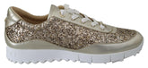 Jimmy Choo Antique Gold Glitter Leather Sneakers -   -  Jimmy Choo.