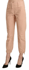 Ermanno Scervino Beige Mid Waist Cropped Cotton Trouser Pants -   -  Ermanno Scervino.
