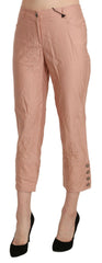 Ermanno Scervino Cotton Pink High Waist Cropped Trouser Pants - - Ermanno Scervino.